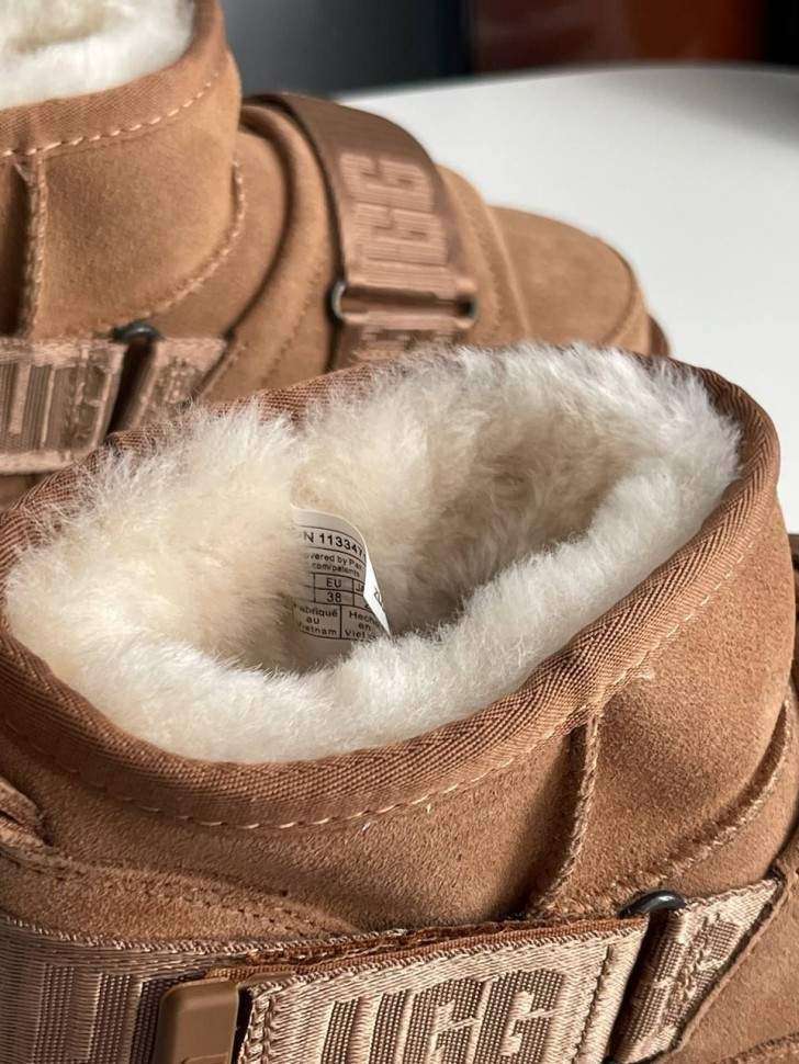 Жіночі UGG Ультра Міні Коричневі на Платформі Замшеві з Липучкою Ultra Mini Platform Hybrid Boots — фото 9