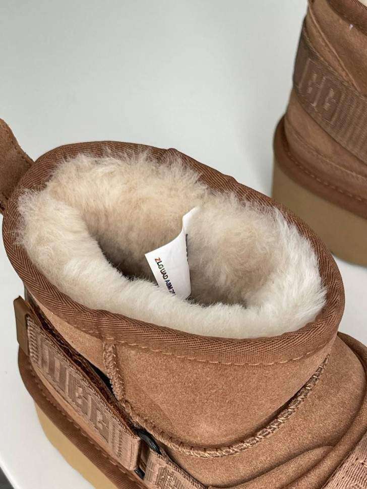 Жіночі UGG Ультра Міні Коричневі на Платформі Замшеві з Липучкою Ultra Mini Platform Hybrid Boots — фото 10