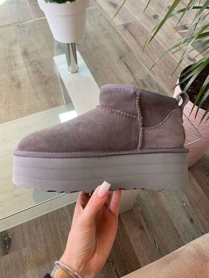 Жіночі UGG Ультра Міні Платформа Замша Сірі Classic Ultra Mini Platform Grey Suede — фото 13