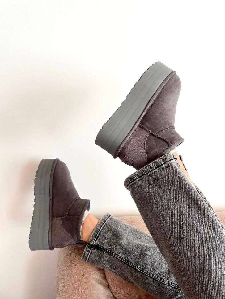 Жіночі UGG Ультра Міні Платформа Замша Сірі Classic Ultra Mini Platform Grey Suede — фото 7