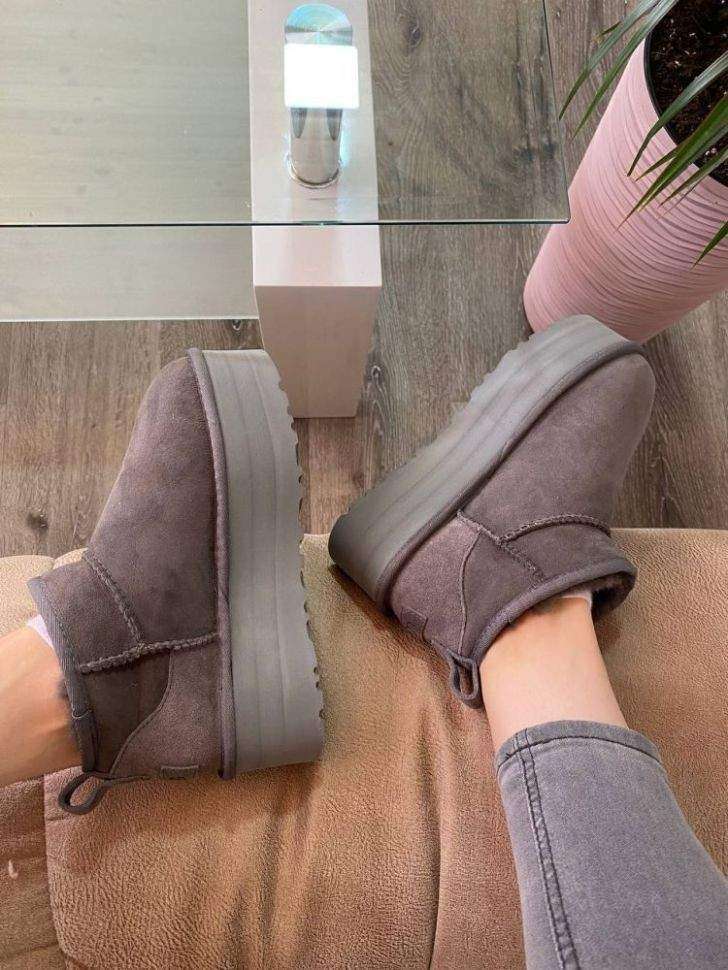 Жіночі UGG Ультра Міні Платформа Замша Сірі Classic Ultra Mini Platform Grey Suede — фото 8