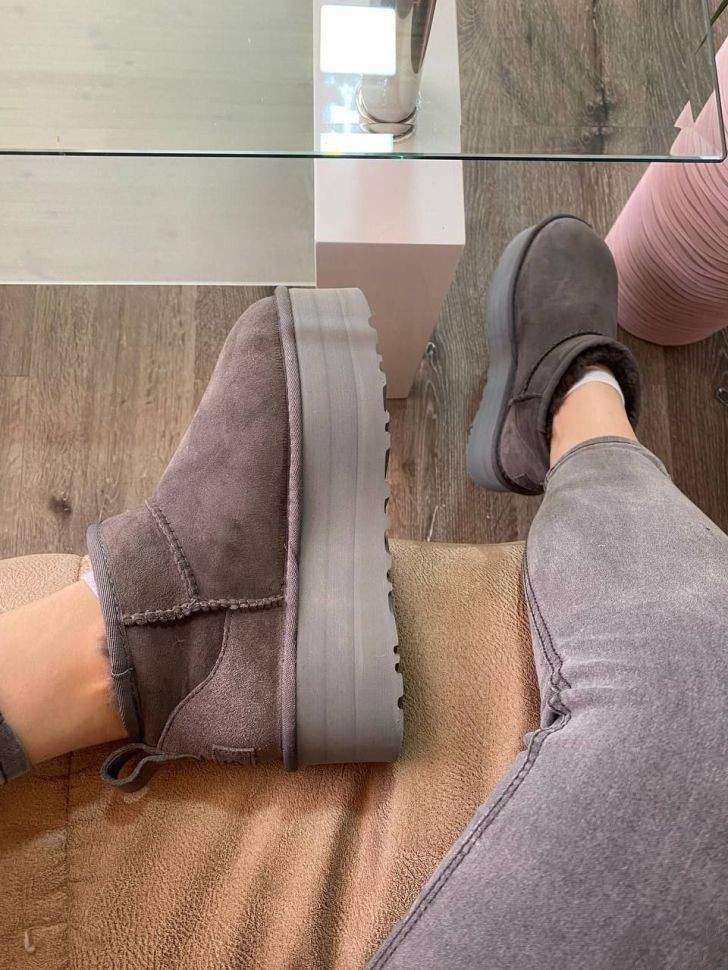 Жіночі UGG Ультра Міні Платформа Замша Сірі Classic Ultra Mini Platform Grey Suede — фото 9