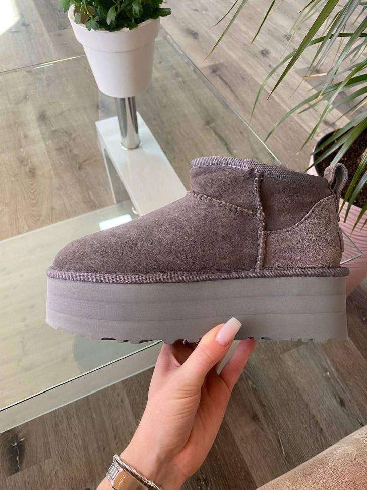 Жіночі UGG Ультра Міні Платформа Замша Сірі Classic Ultra Mini Platform Grey Suede — фото 10
