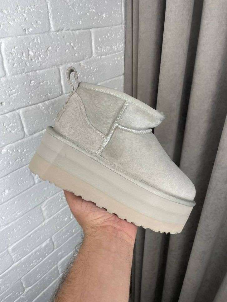 Жіночі UGG Ультра Міні Платформа Замша Сірі Classic Ultra Mini Platform Light Grey Suede — фото 2