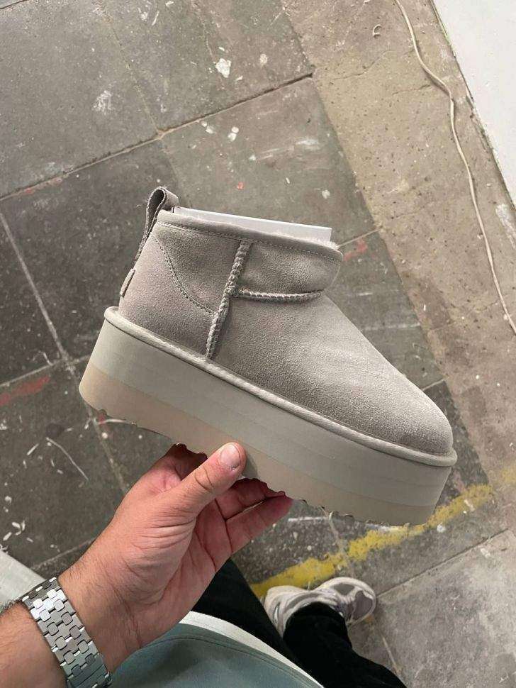Жіночі UGG Ультра Міні Платформа Замша Сірі Classic Ultra Mini Platform Light Grey Suede — фото 12