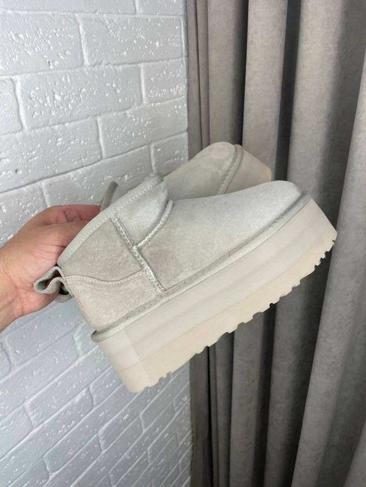 Жіночі UGG Ультра Міні Платформа Замша Сірі Classic Ultra Mini Platform Light Grey Suede — фото 3