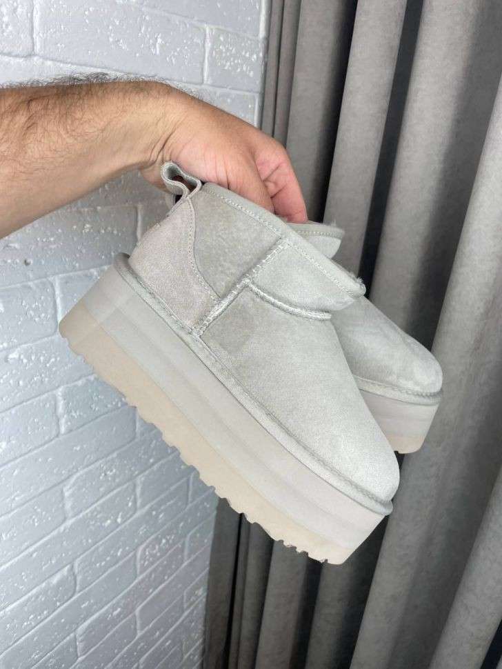 Жіночі UGG Ультра Міні Платформа Замша Сірі Classic Ultra Mini Platform Light Grey Suede — фото 4