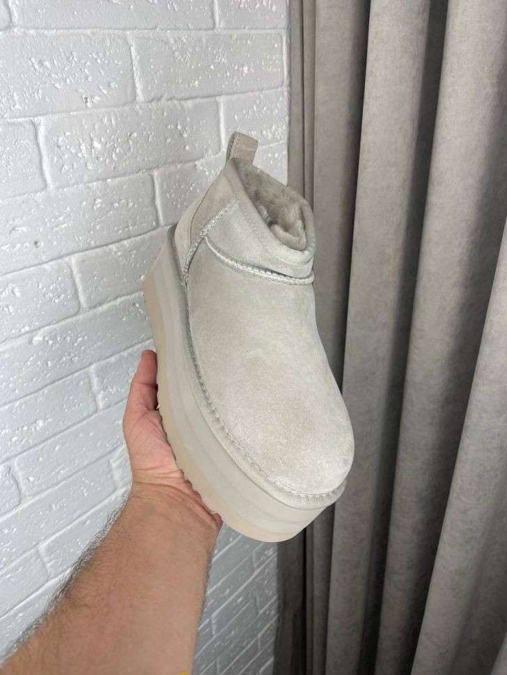Жіночі UGG Ультра Міні Платформа Замша Сірі Classic Ultra Mini Platform Light Grey Suede — фото 5