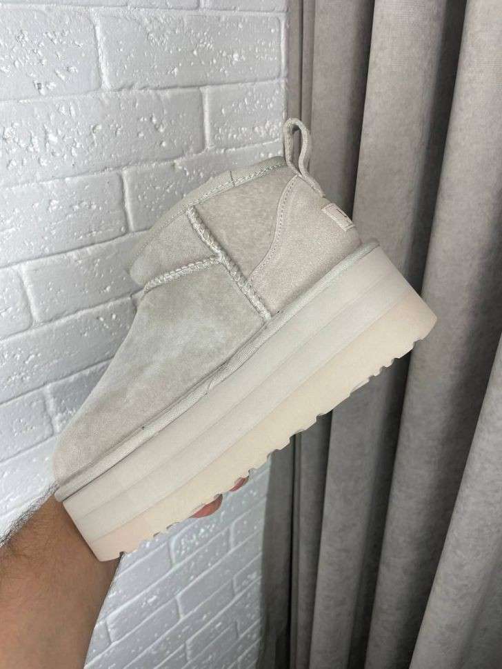 Жіночі UGG Ультра Міні Платформа Замша Сірі Classic Ultra Mini Platform Light Grey Suede — фото 6