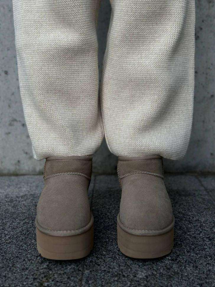 Жіночі UGG Ультра Міні Платформа Хакі Замша Ultra Mini Platform Khaki — фото 11