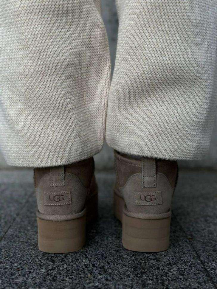 Жіночі UGG Ультра Міні Платформа Хакі Замша Ultra Mini Platform Khaki — фото 12