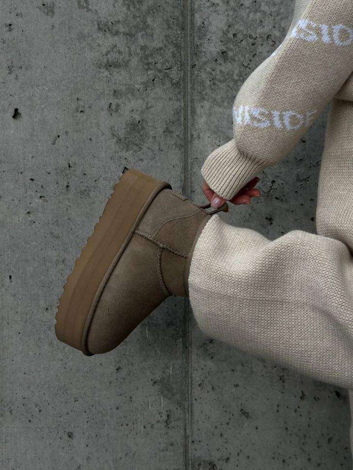 Жіночі UGG Ультра Міні Платформа Хакі Замша Ultra Mini Platform Khaki — фото 9