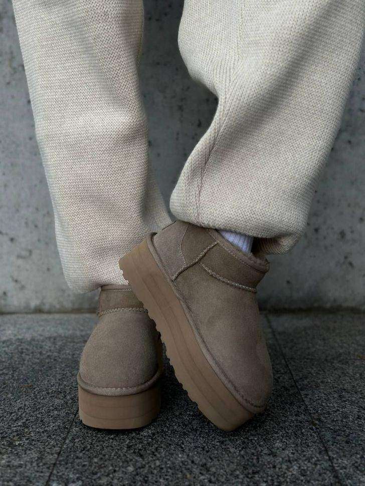 Жіночі UGG Ультра Міні Платформа Хакі Замша Ultra Mini Platform Khaki — фото 10