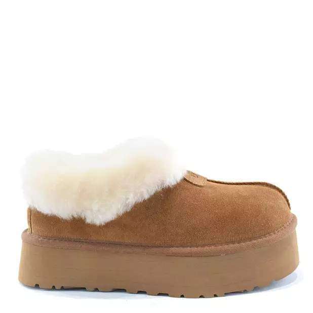 Жіночі UGG Платформа Чоботи Сліпери Тапці Помаранчеві Замша з Хутром Coquette Platform Chestnut