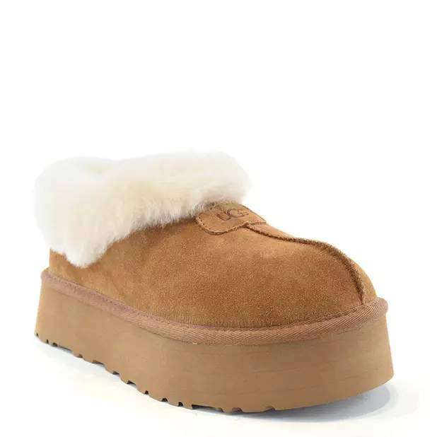 Жіночі UGG Платформа Чоботи Сліпери Тапці Помаранчеві Замша з Хутром Coquette Platform Chestnut — фото 5