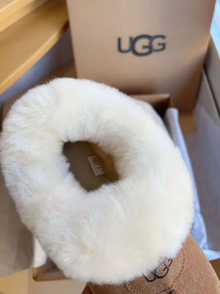 Жіночі UGG Платформа Чоботи Сліпери Тапці Помаранчеві Замша з Хутром Coquette Platform Chestnut — фото 10