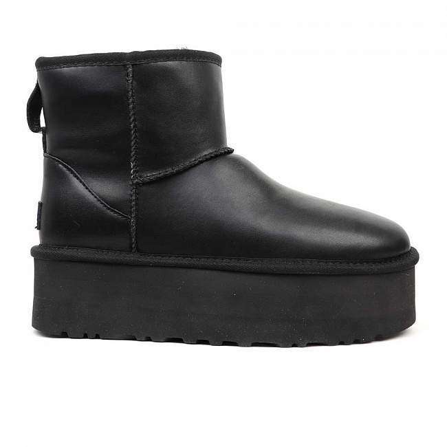 Жіночі UGG Міні Платформа Чорні Шкіра Mini Platform Black Leather