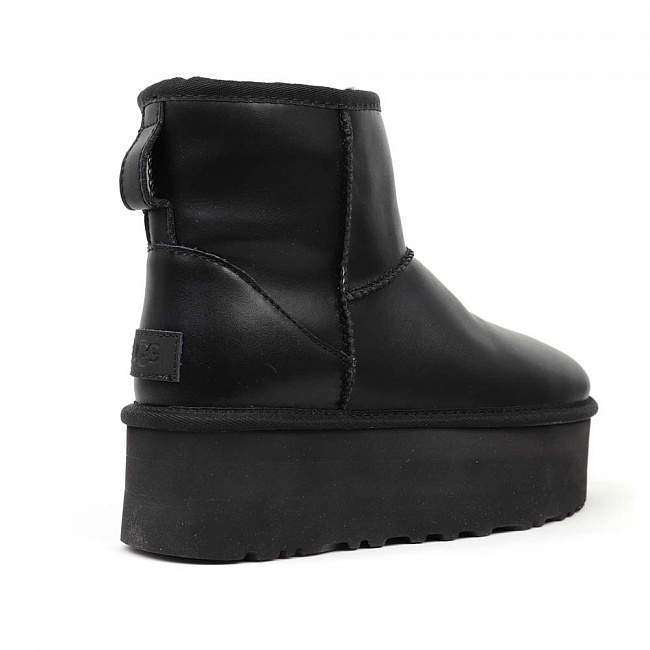Жіночі UGG Міні Платформа Чорні Шкіра Mini Platform Black Leather — фото 3