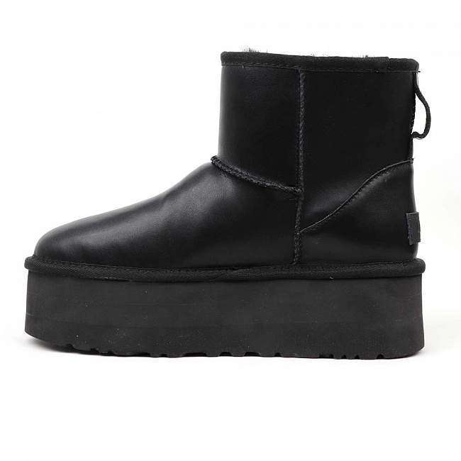 Жіночі UGG Міні Платформа Чорні Шкіра Mini Platform Black Leather — фото 6