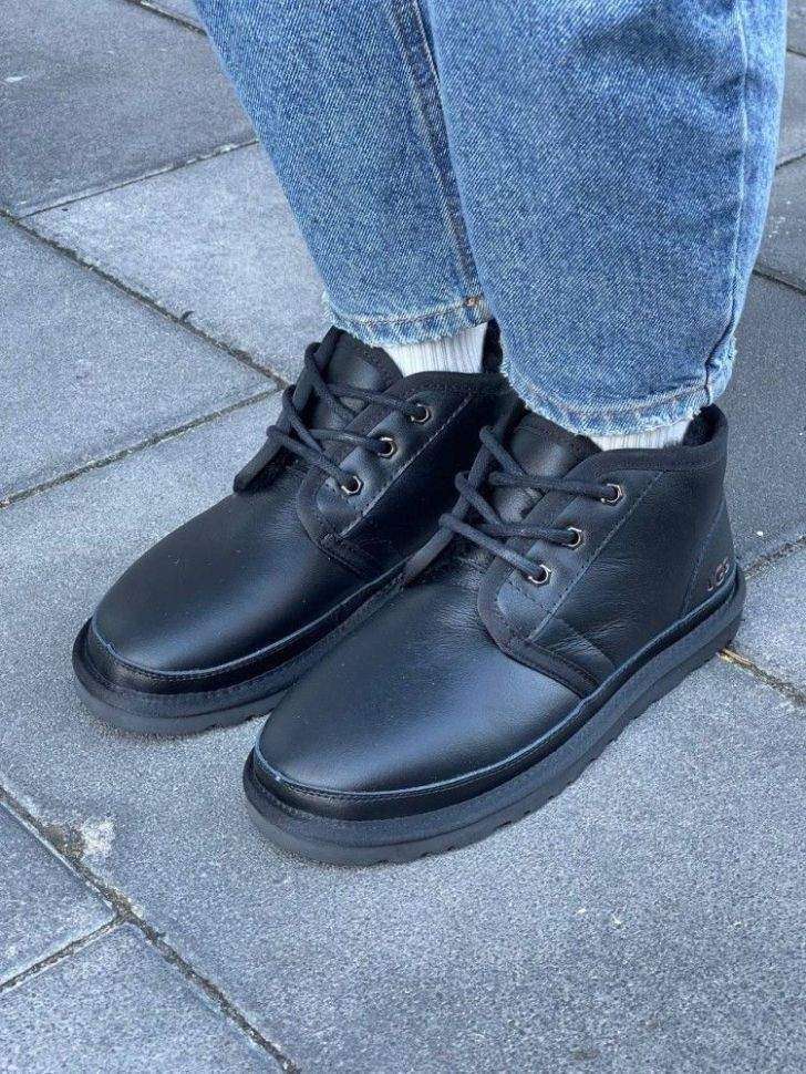 Чоловічі UGG Чоботи Шкіряні Ньюмел Чорні Leather Neumel Black — фото 11