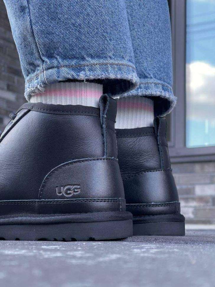 Чоловічі UGG Чоботи Шкіряні Ньюмел Чорні Leather Neumel Black — фото 14