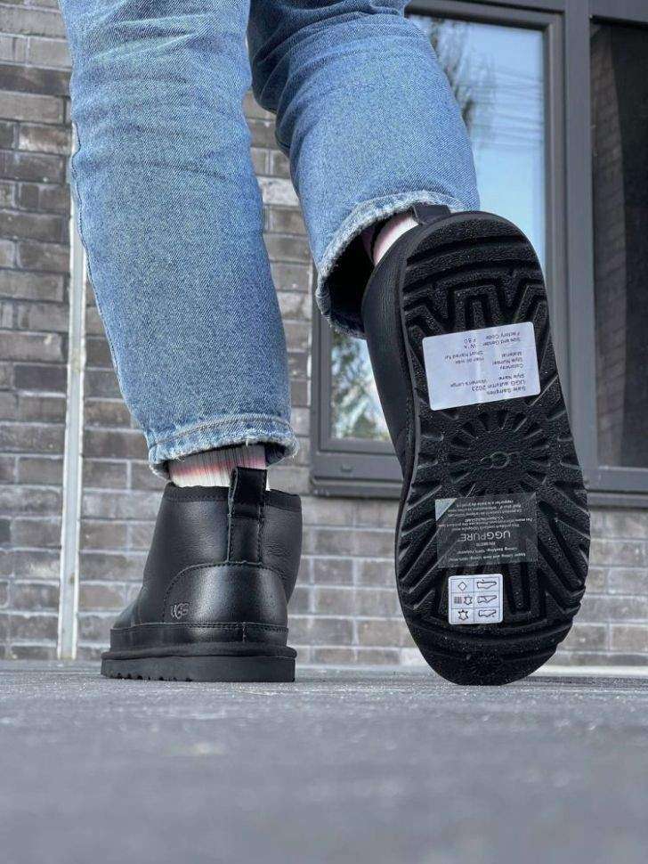 Чоловічі UGG Чоботи Шкіряні Ньюмел Чорні Leather Neumel Black — фото 15