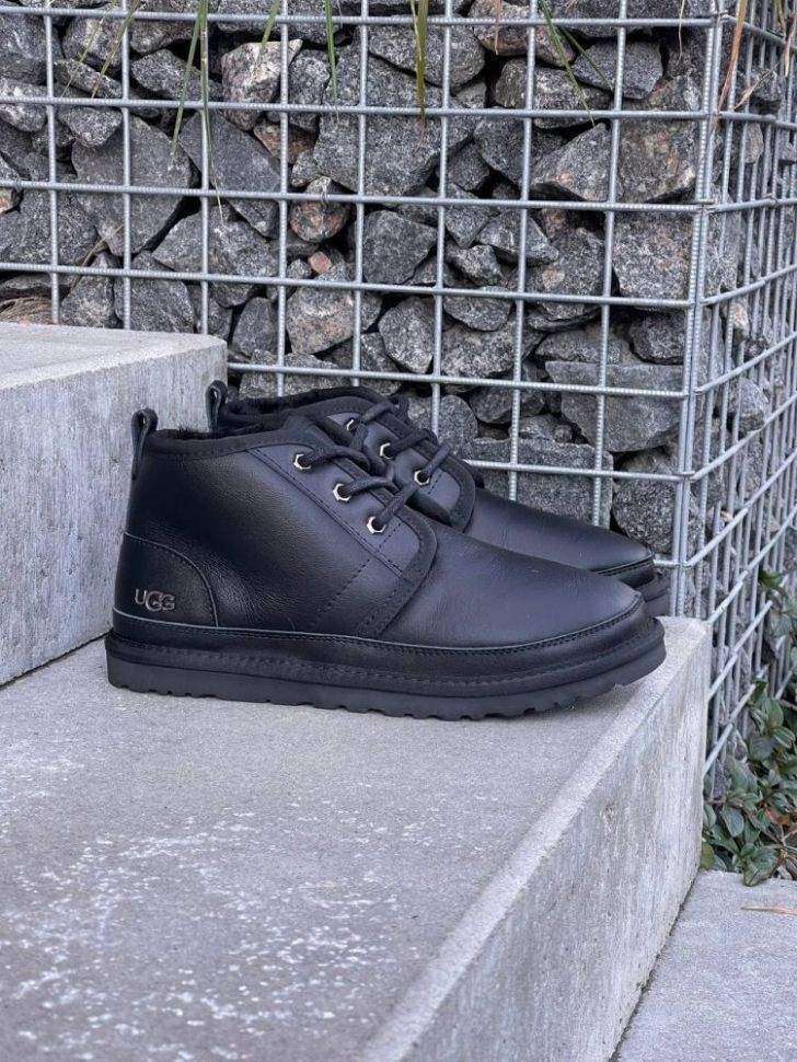 Чоловічі UGG Чоботи Шкіряні Ньюмел Чорні Leather Neumel Black — фото 7
