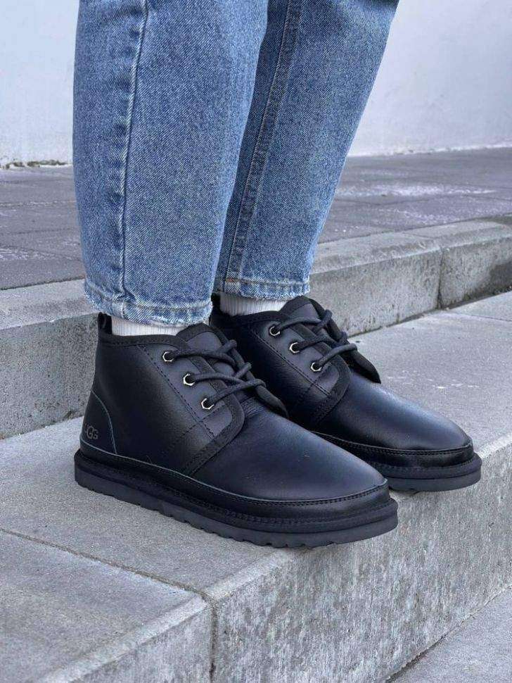 Чоловічі UGG Чоботи Шкіряні Ньюмел Чорні Leather Neumel Black — фото 8
