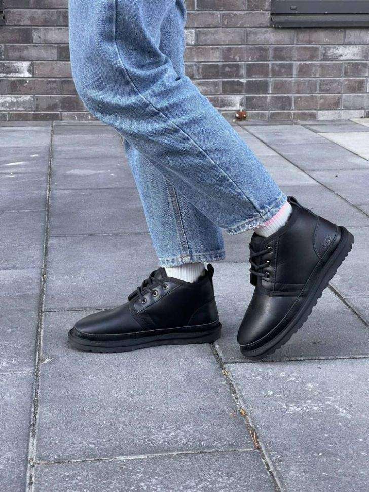 Чоловічі UGG Чоботи Шкіряні Ньюмел Чорні Leather Neumel Black — фото 9