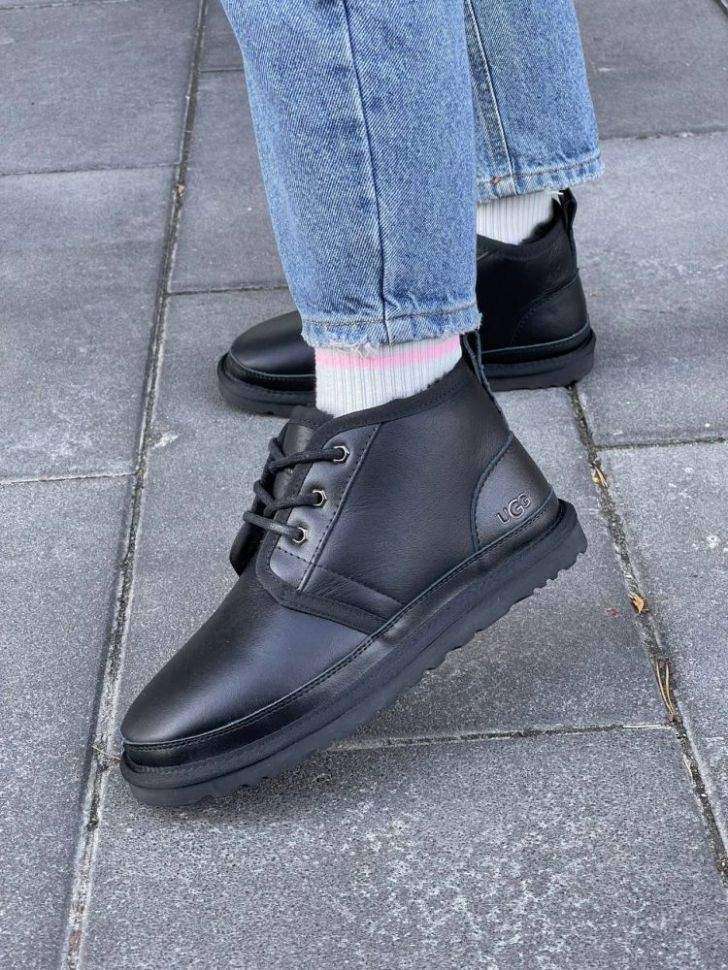 Чоловічі UGG Чоботи Шкіряні Ньюмел Чорні Leather Neumel Black — фото 10