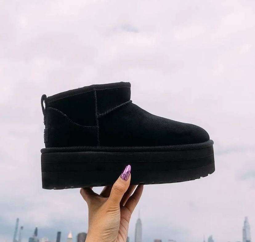 Жіночі UGG Ультра Міні Чорні на Платформі Замшеві Ultra Mini Platform Black Suede 2 — фото 2