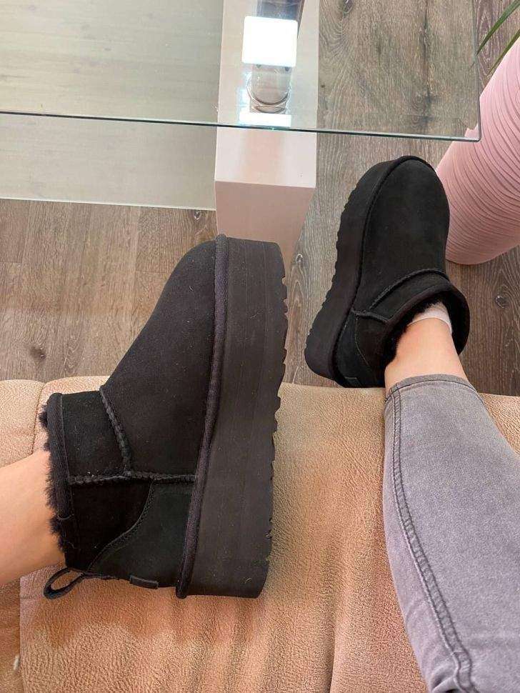 Жіночі UGG Ультра Міні Чорні на Платформі Замшеві Ultra Mini Platform Black Suede 2 — фото 11
