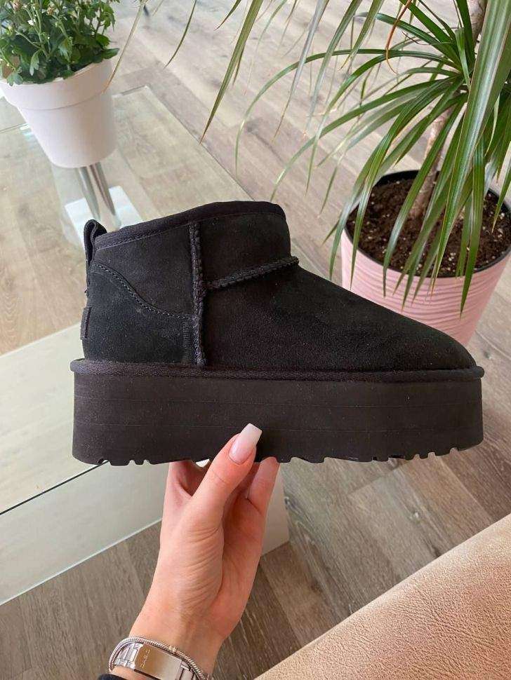 Жіночі UGG Ультра Міні Чорні на Платформі Замшеві Ultra Mini Platform Black Suede 2 — фото 14