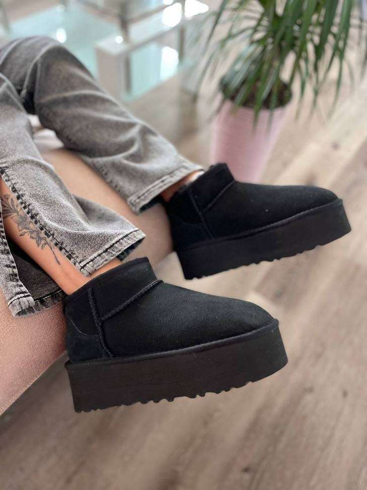 Жіночі UGG Ультра Міні Чорні на Платформі Замшеві Ultra Mini Platform Black Suede 2 — фото 15
