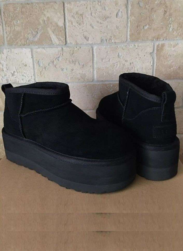 Жіночі UGG Ультра Міні Чорні на Платформі Замшеві Ultra Mini Platform Black Suede 2 — фото 3