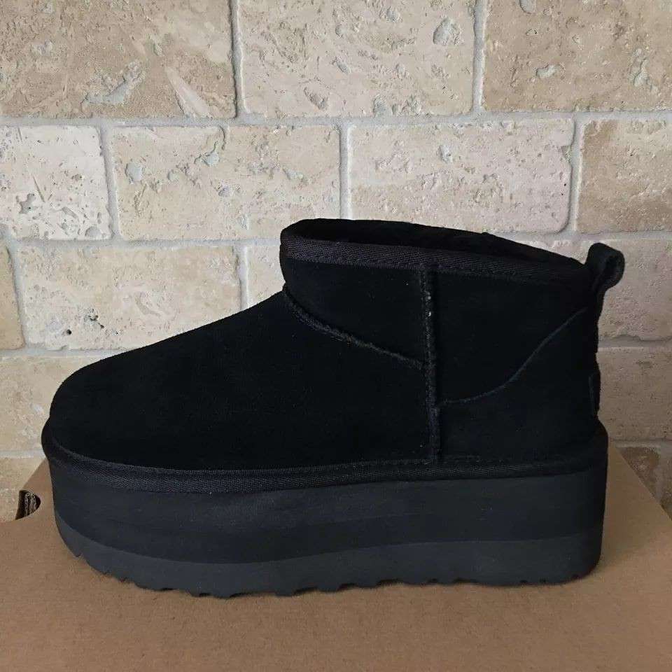 Жіночі UGG Ультра Міні Чорні на Платформі Замшеві Ultra Mini Platform Black Suede 2 — фото 4