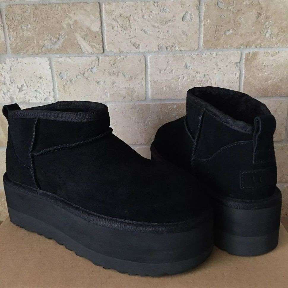 Жіночі UGG Ультра Міні Чорні на Платформі Замшеві Ultra Mini Platform Black Suede 2 — фото 5