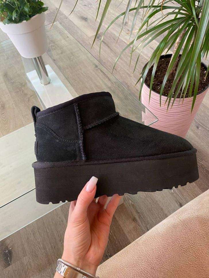 Жіночі UGG Ультра Міні Чорні на Платформі Замшеві Ultra Mini Platform Black Suede 2 — фото 7