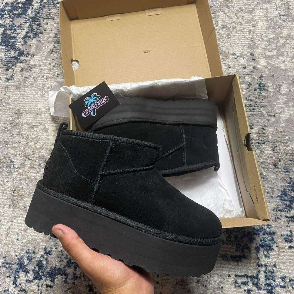 Жіночі UGG Ультра Міні Чорні на Платформі Замшеві Ultra Mini Platform Black Suede 2 — фото 9