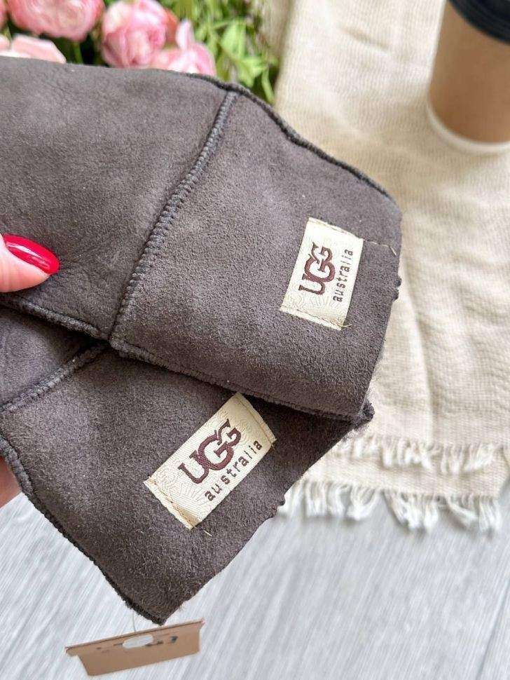 Жіночі UGG Рукавички Сірі Замша Натуральні Gloves Grey Suede — фото 3
