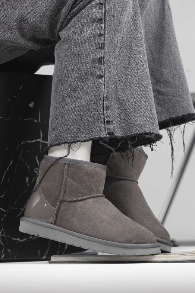 Жіночі UGG Міні Сірі Замша Хром Classic Mini Grey CHROMIUM — фото 8