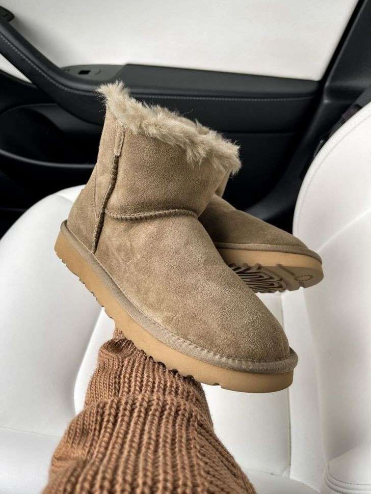 Жіночі UGG Класік Міні Хакі Замшеві Змійка Zip Classic Mini Khaki Suede — фото 15