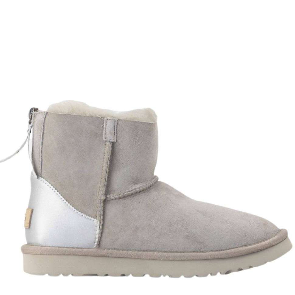 Жіночі UGG Міні замша Сірі з Змійкою ZIP MINI LIGHT GREY CHROMIUM