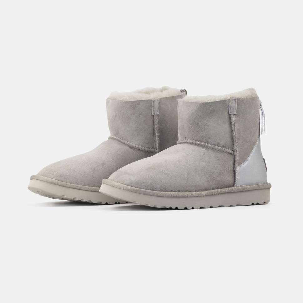 Жіночі UGG Міні замша Сірі з Змійкою ZIP MINI LIGHT GREY CHROMIUM — фото 5