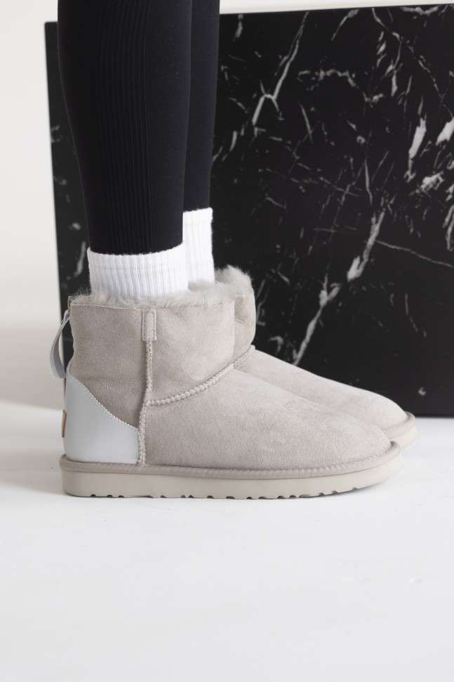 Жіночі UGG Міні замша Сірі з Змійкою ZIP MINI LIGHT GREY CHROMIUM — фото 9
