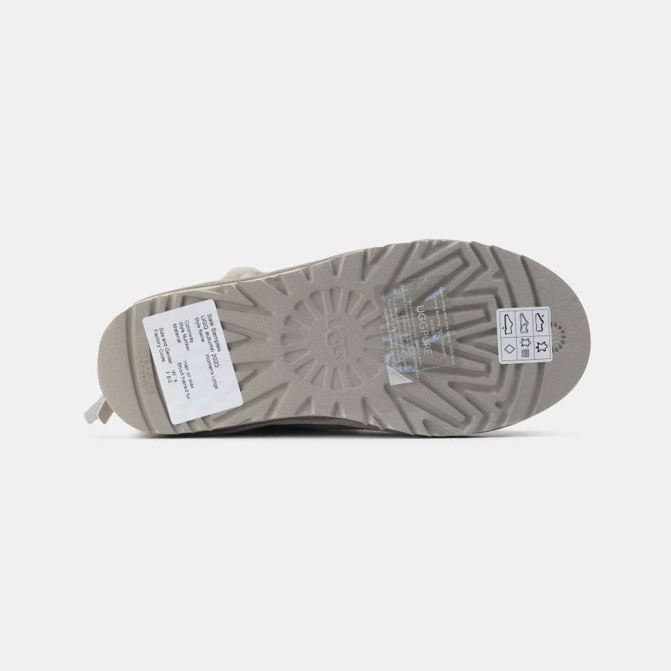 Жіночі UGG Міні Замш Світло Сірі Змійка Classic Mini Light Grey Zipper Suide — фото 2