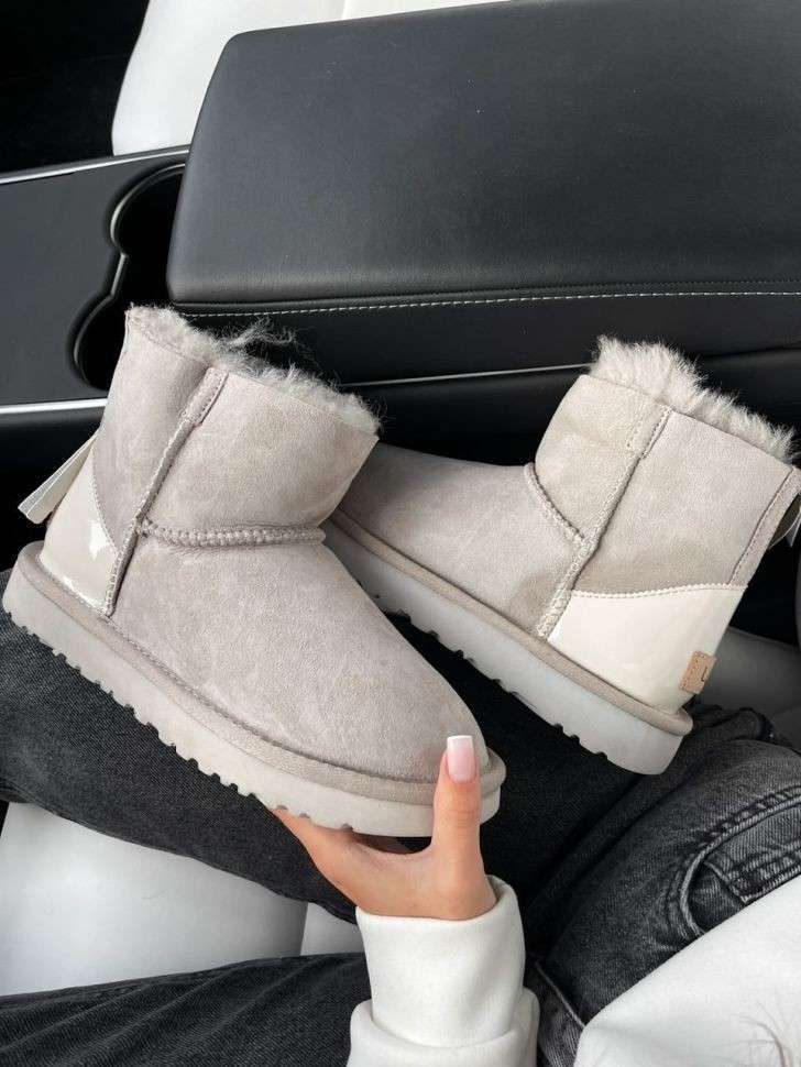 Жіночі UGG Міні Замш Світло Сірі Змійка Classic Mini Light Grey Zipper Suide — фото 15