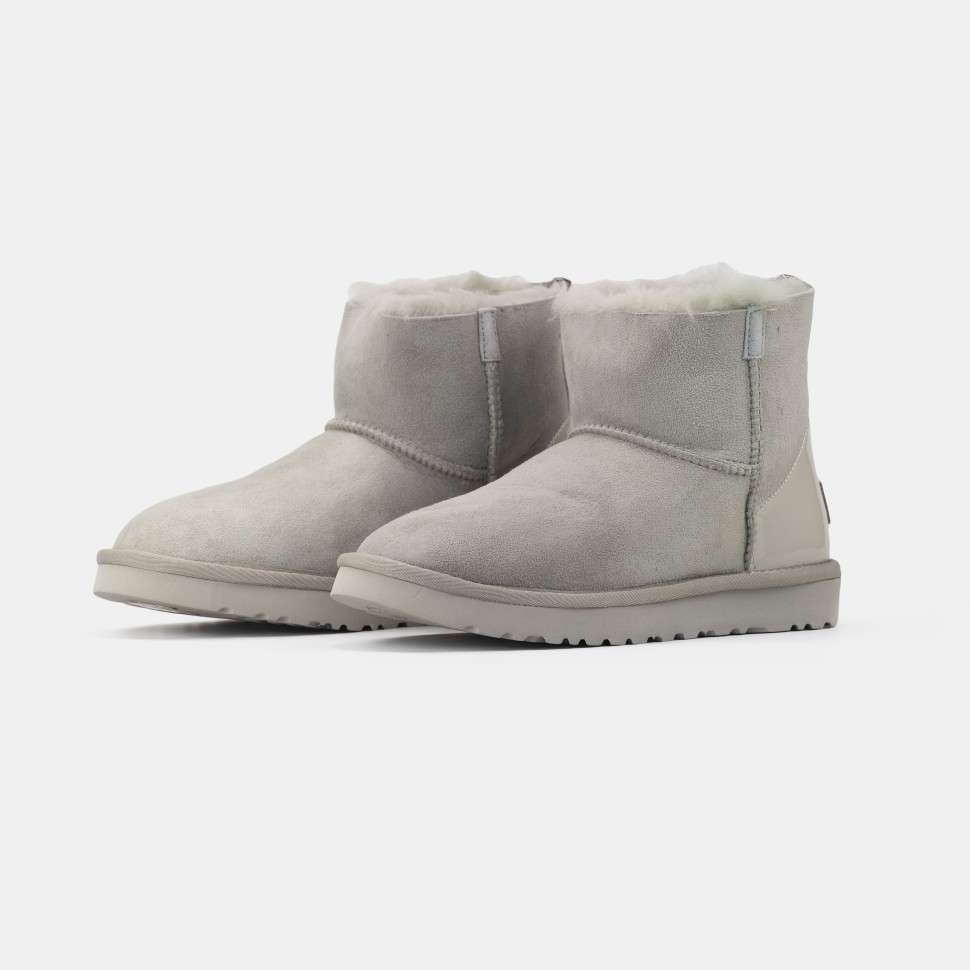 Жіночі UGG Міні Замш Світло Сірі Змійка Classic Mini Light Grey Zipper Suide — фото 6