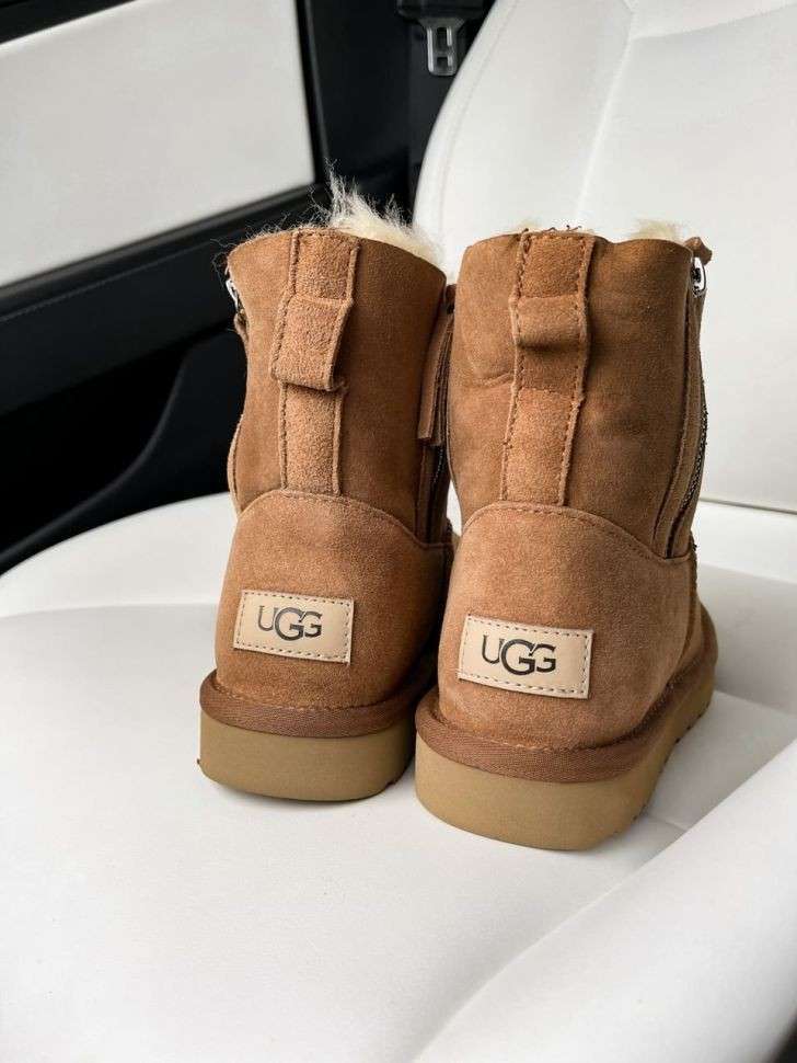 Жіночі UGG Міні Руді Замша з Змійкою Zip Mini Chestnut Suede — фото 5