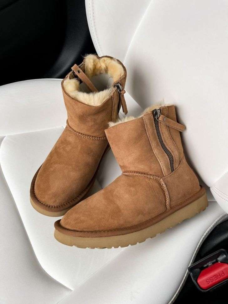 Жіночі UGG Міні Руді Замша з Змійкою Zip Mini Chestnut Suede — фото 7